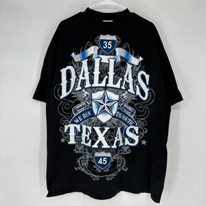 Vintage Pro Power Dallas Texas Graphic Shirt Mens 3XL Black Heavy Cotton Cowboys